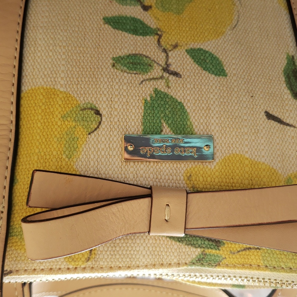 Kate Spade 💥RARE💥 Capri Espadrille Painterly Lemon Satchel Crossbody EUC #130 - Picture 8 of 12